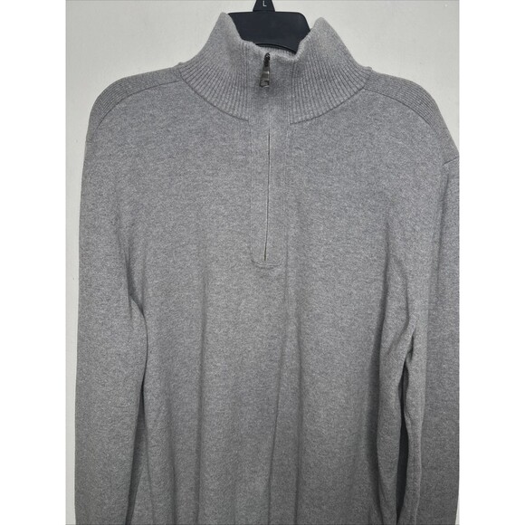 Banana Republic Men’s Cashmere 1/4 Zip Sweater Gray Mock Neck XL - Picture 4 of 7